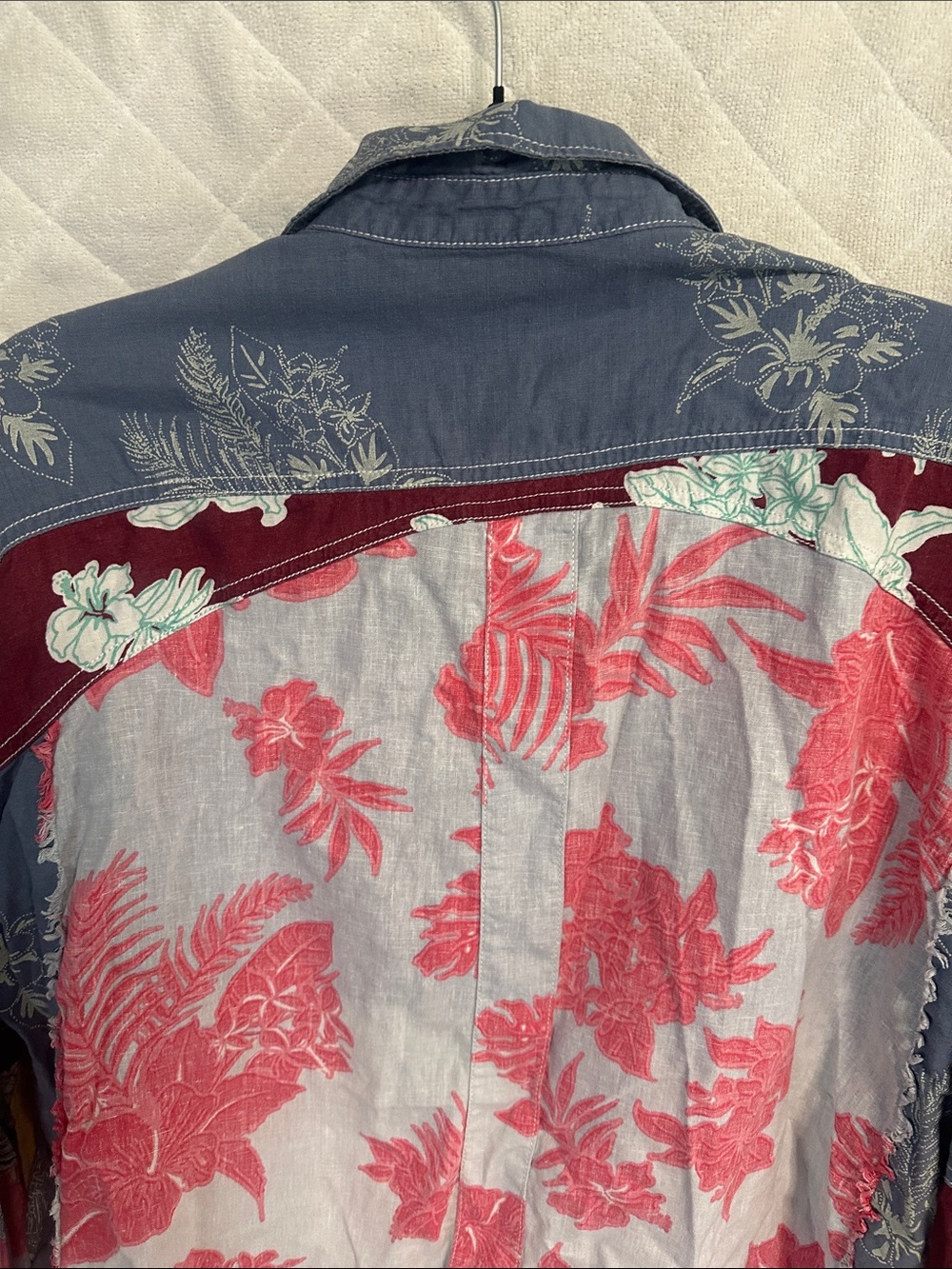 We The Free Blue and Coral Floral Button-Up Shirt - Picture 3 of 3